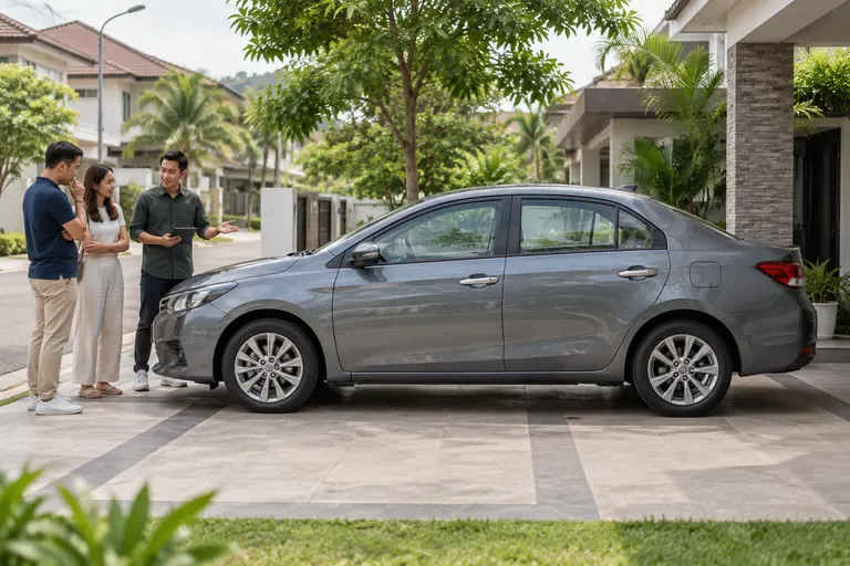 Penerangan luar kereta yang diperhatikan pelanggan.